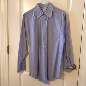 Men’s Blue and White Brooks Brothers Dress Shirt